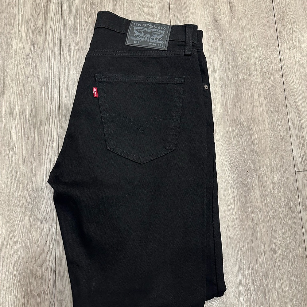 Levi's Men's 512 Slim Taper Black Jeans 34x29